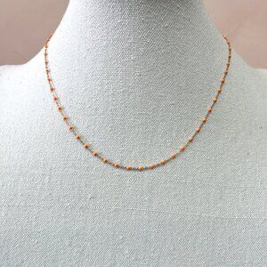 Gigi Clozeau Classic Gigi Necklace – Orange Resin & 18k Yellow Gold